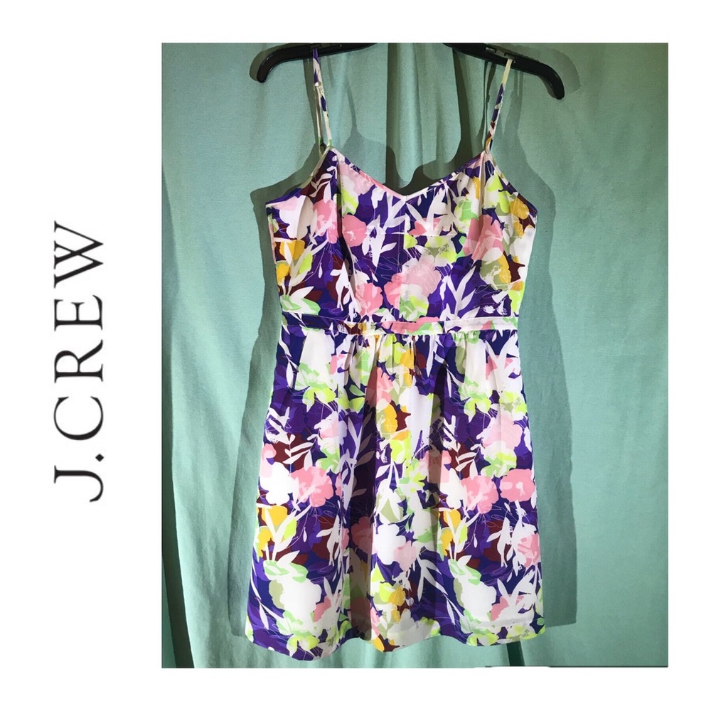 J. Crew | Purple Floral Dress - Picture 1 of 8